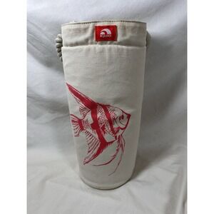 Igloo Canvas Insulated Wine Bottle Cooler‎ Bag Rope Handle Drawstring Red